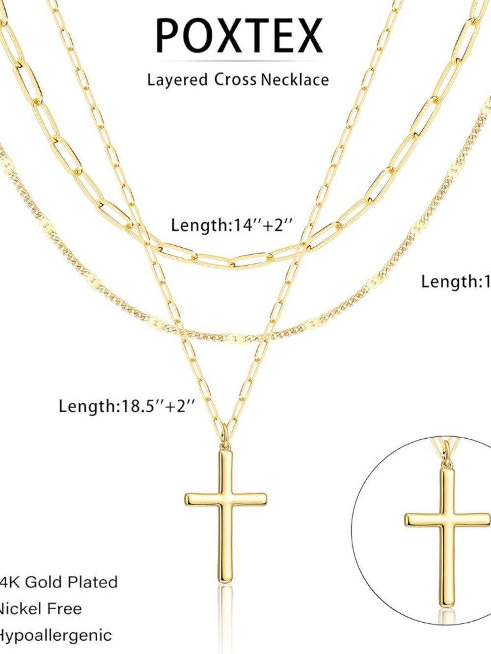 Layered Gold Necklaces for Women, Stackable Dainty 14K Gold Silver Plated Trendy - Picture 7 of 9
